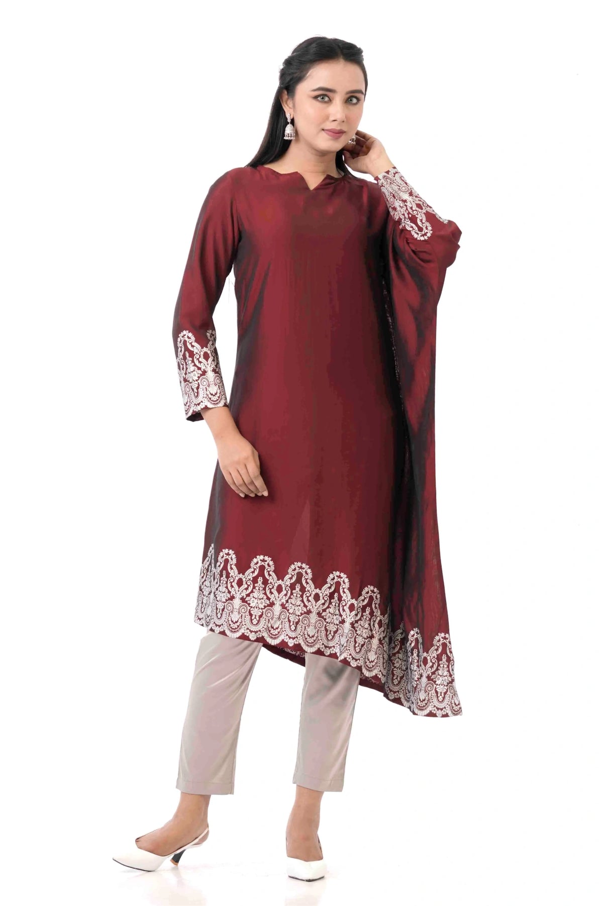 Women's Ethnic Tops (Maroon)