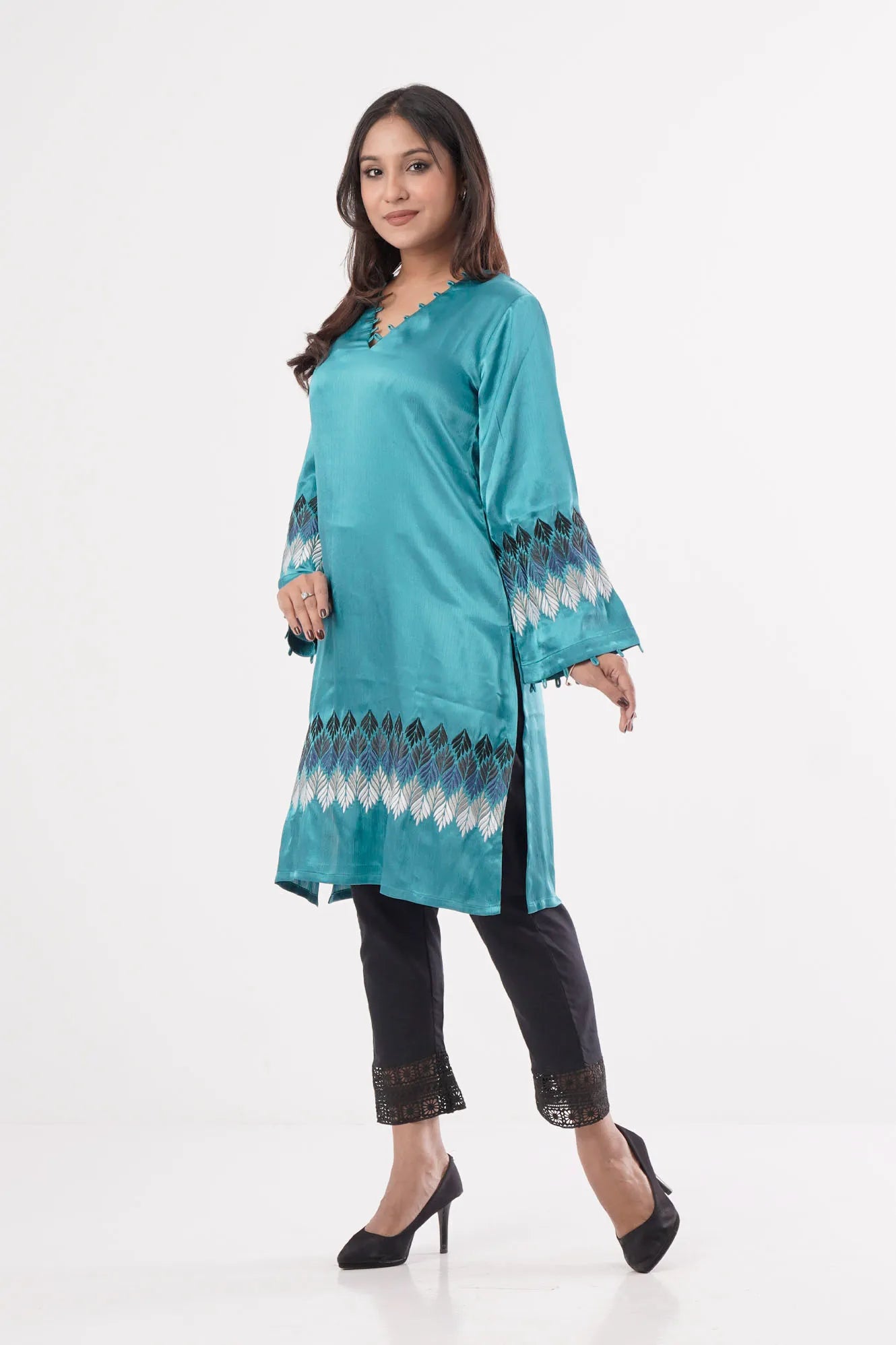 Women's Ethnic Tops (Teal Blue)