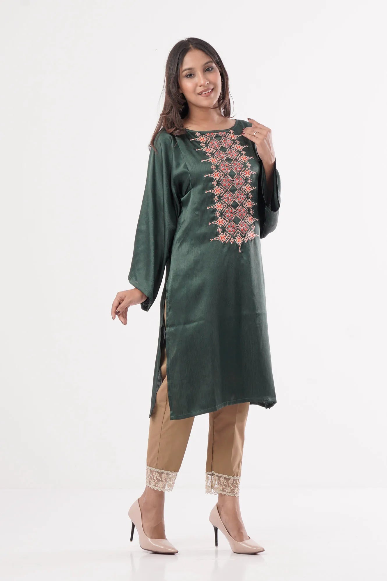 Women's Ethnic Tops (Bottle Green)