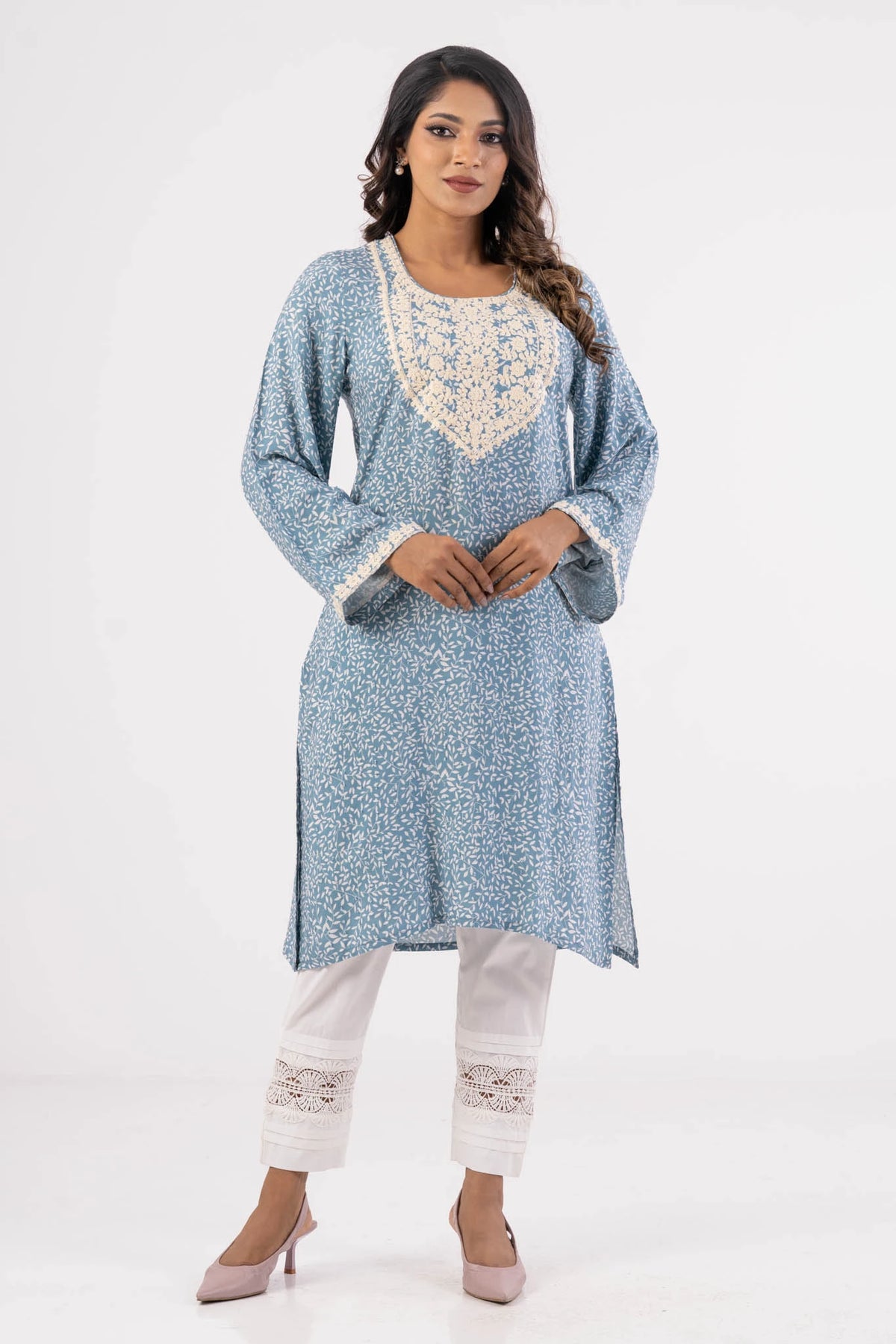 Women's Ethnic Tops (Blue Floral)