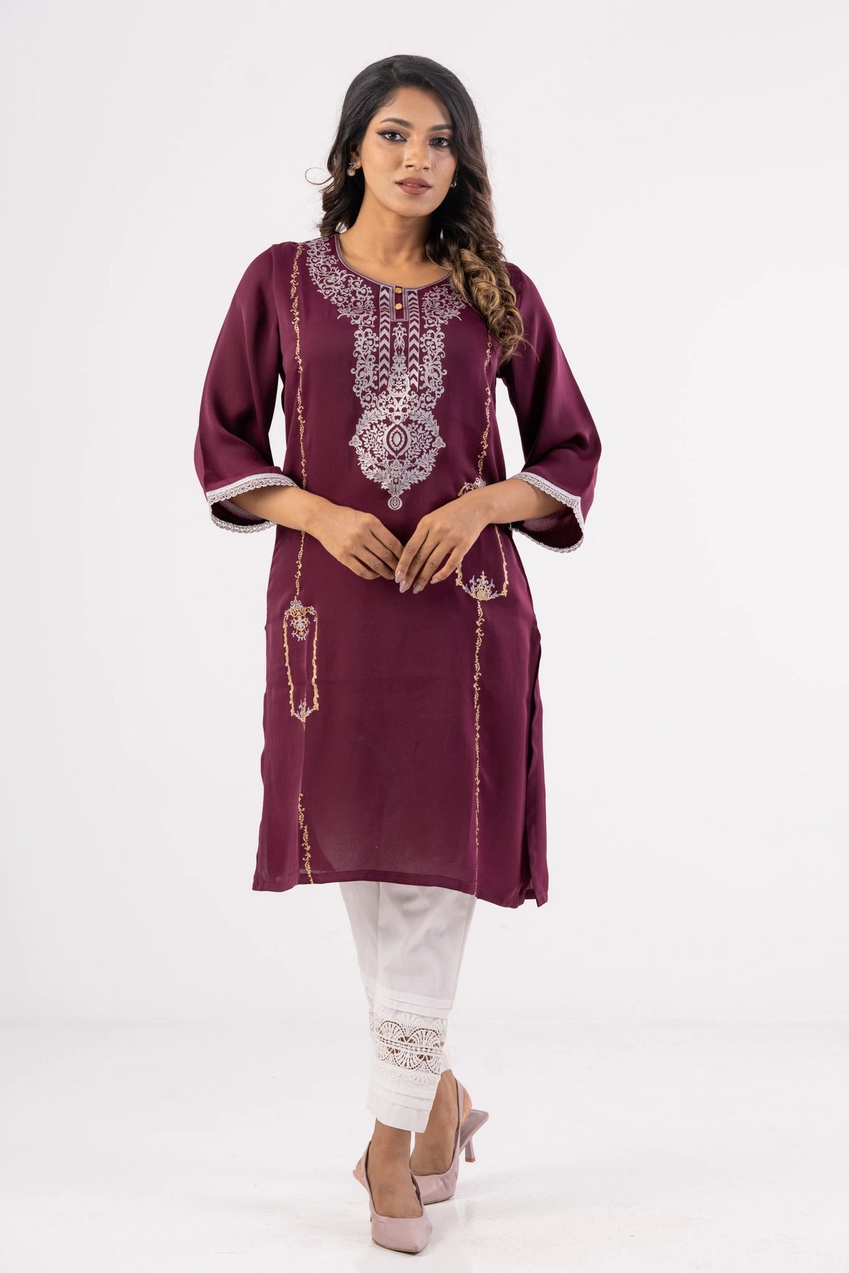 Women's Ethnic Tops (Dk. Maroon)