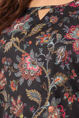 Women's Ethnic Tops (Black Printed)