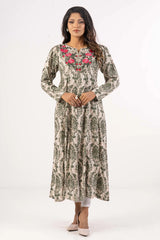 Women's Ethnic Tops (Olive Printed)