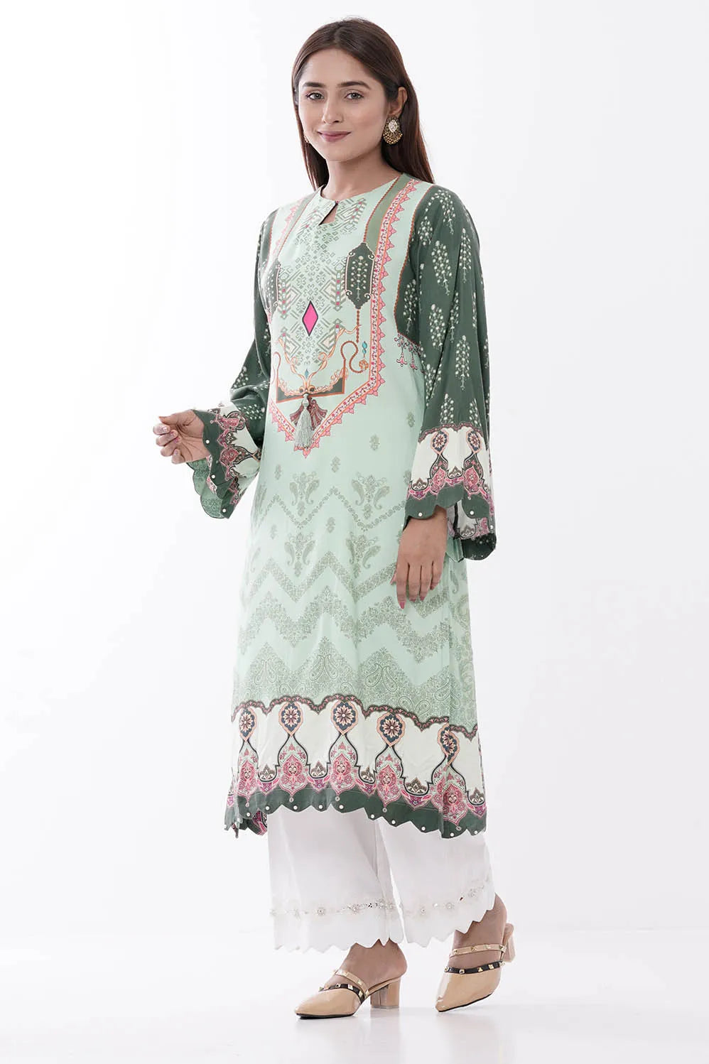 Women's Kurti (Coral Green)