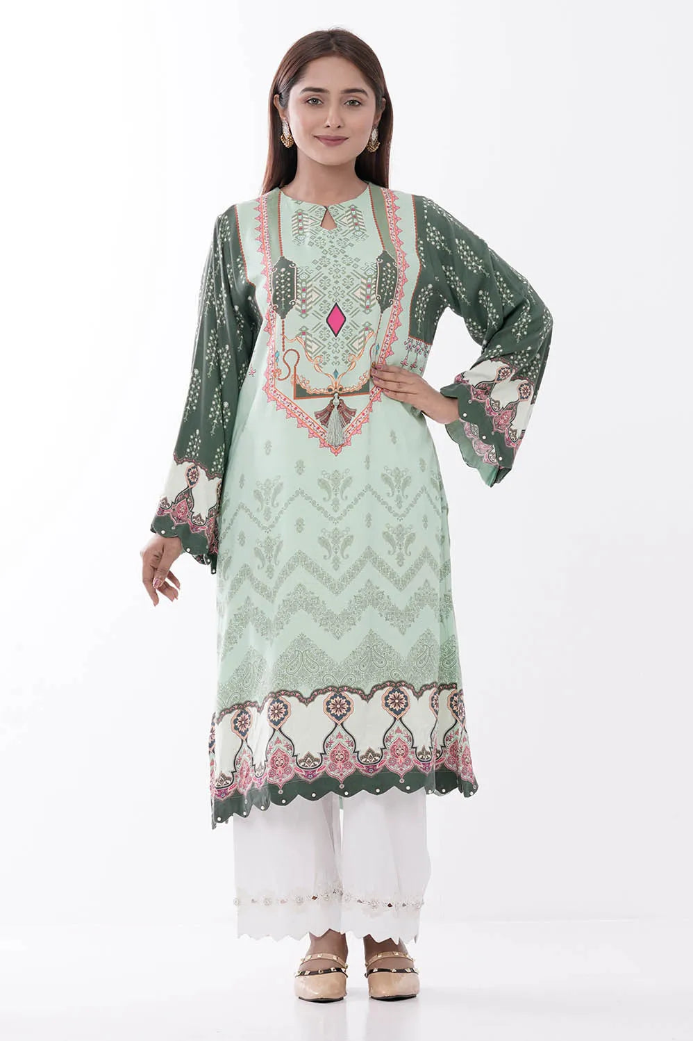 Women's Kurti (Coral Green)