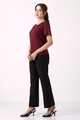 Women's Knitted Tops (Maroon)