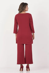 Women's Knitted Tops (Maroon)