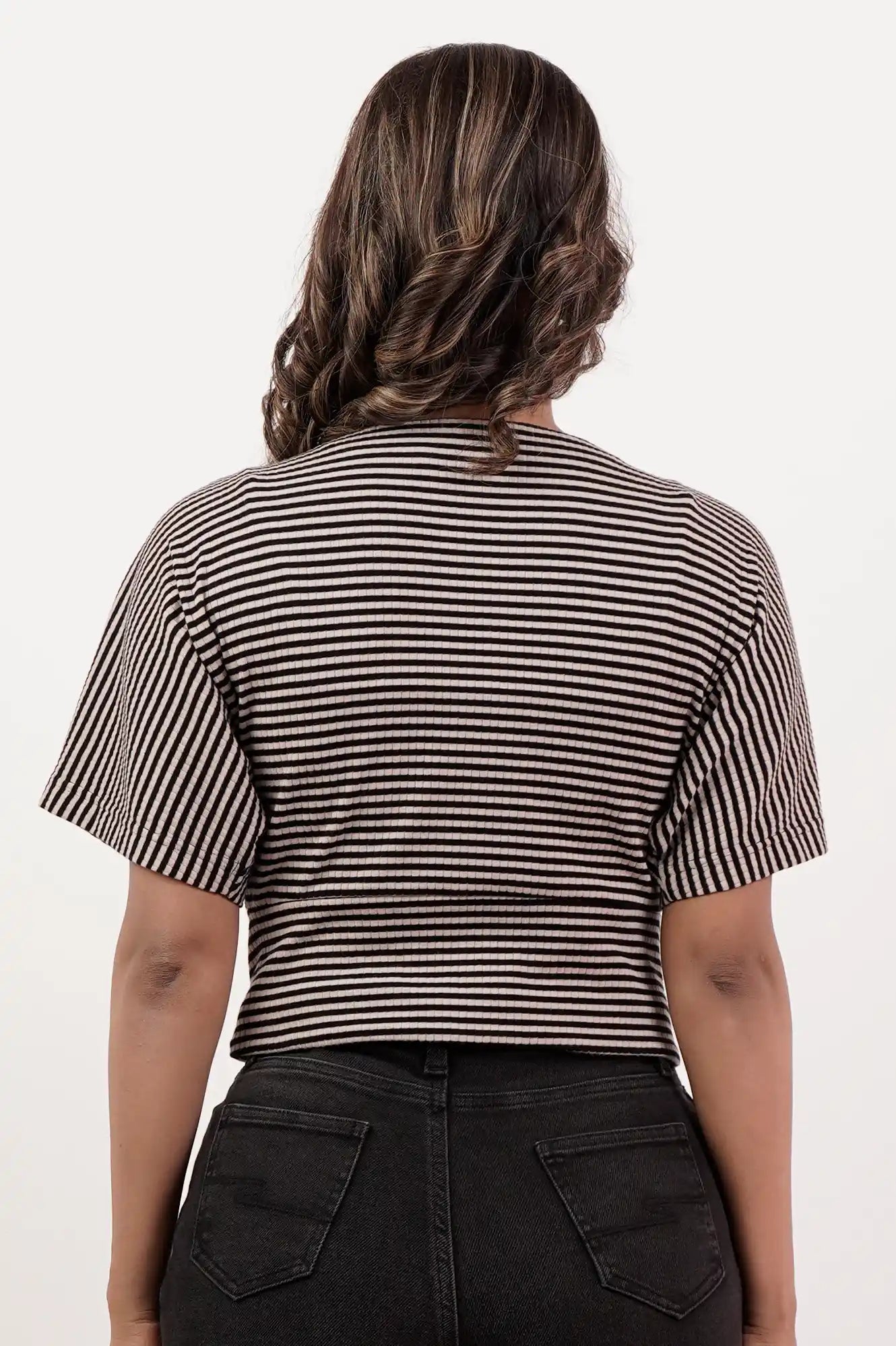 Women's Knitted Tops (Black Stripe)