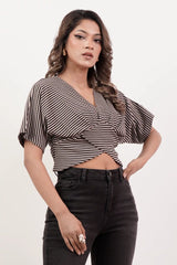 Women's Knitted Tops (Black Stripe)