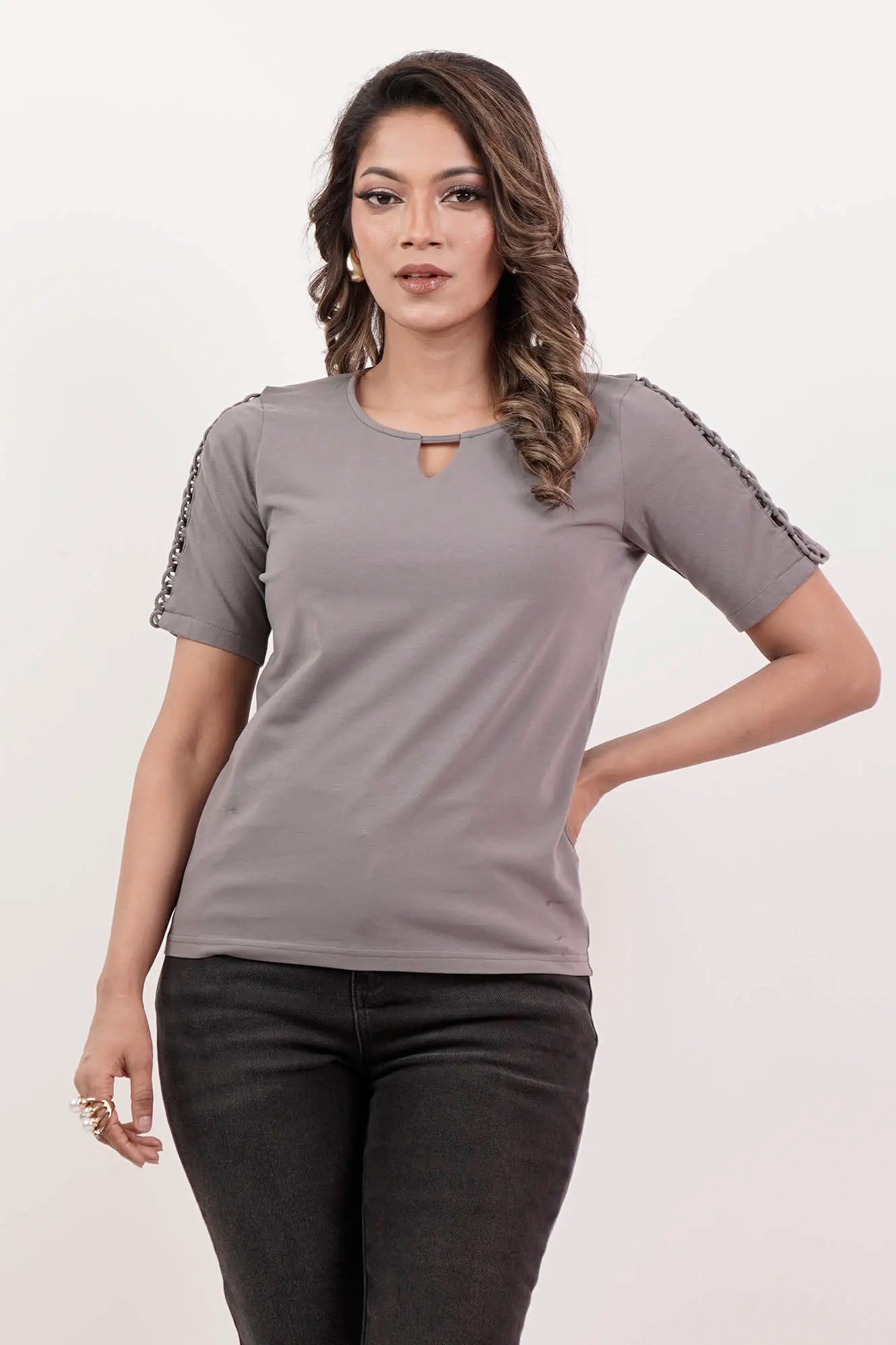 Women's Knitted Tops (Grey)