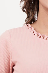 Women's Knitted Tops (Pink)