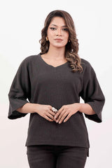 Women's Knitted Tops (Charcoal)