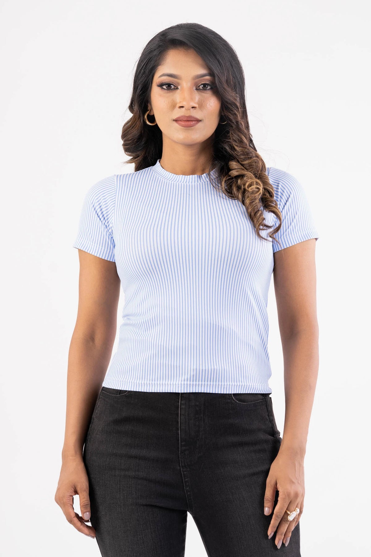 Women's Knitted Tops (Blue Stripe)
